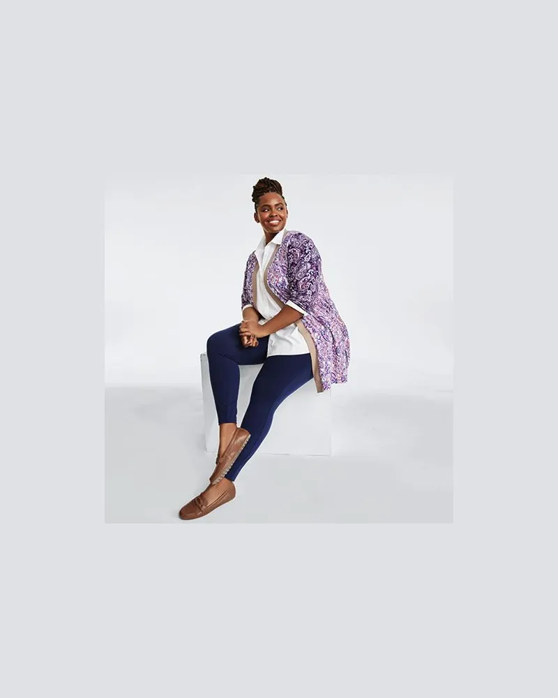 Lands' End Starfish Leggings, Damen, Größe plus, Blau, Elasthan/Baumwoll-Mischung, by Blau