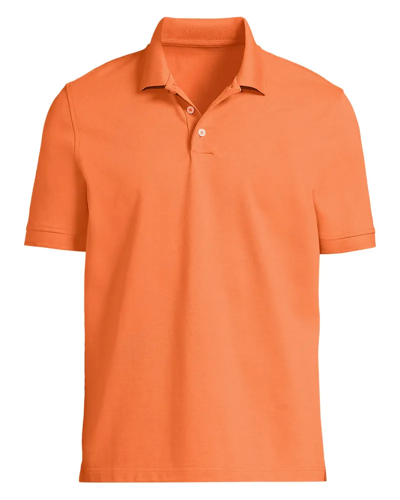 Lands' End Performance Piqué-Poloshirt, Herren, Größe regular, Orange, Baumwoll-Mischung, by Orange
