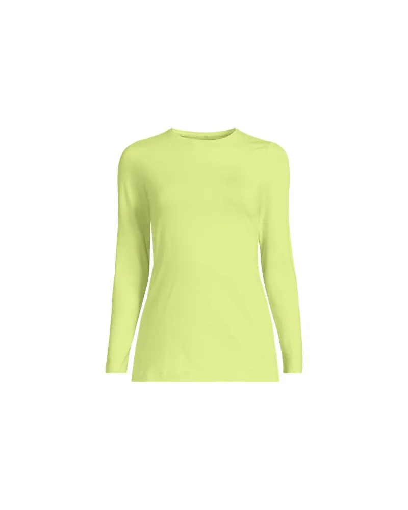 Lands' End Shirt aus Baumwolle/Modal-Mix mit Rundausschnitt, Damen, Größe:40-42 petite, Grün, Baumwolle Modal, by Grün