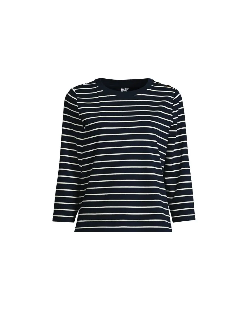 Lands' End Shirt mit Schulterknöpfen, Damen, Größe:32-34 regular, Blau, Baumwolle, by Blau