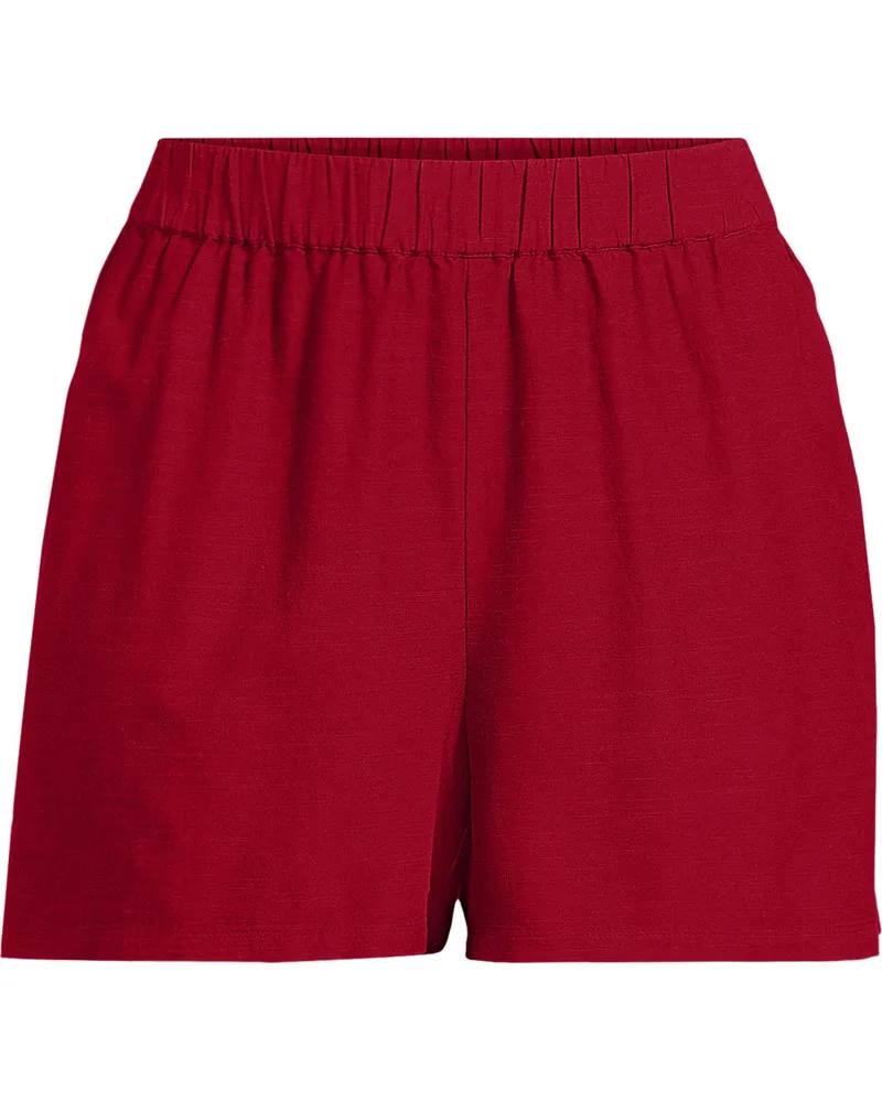 Lands' End Dehnbund-Shorts, Damen, Größe regular, Rot, Baumwolle/Viskose/Baumwoll-Mischung, by Rot