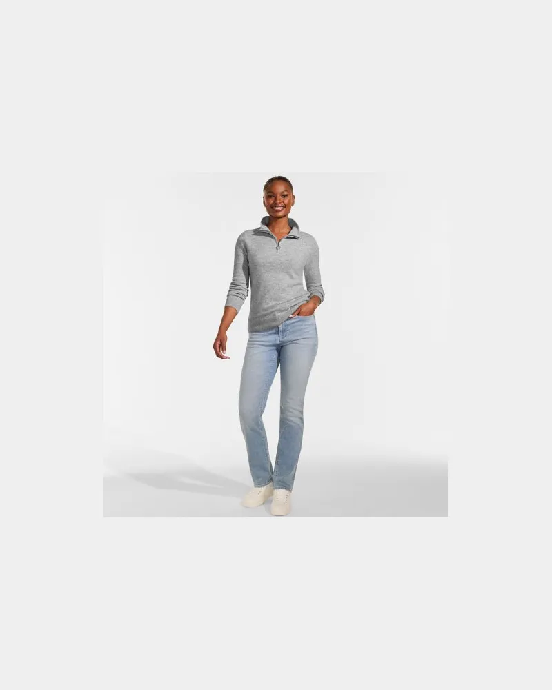 Lands' End Kaschmir-Pullover mit Reißverschluss, Damen, Größe:32-34 petite, Grau, by Grau