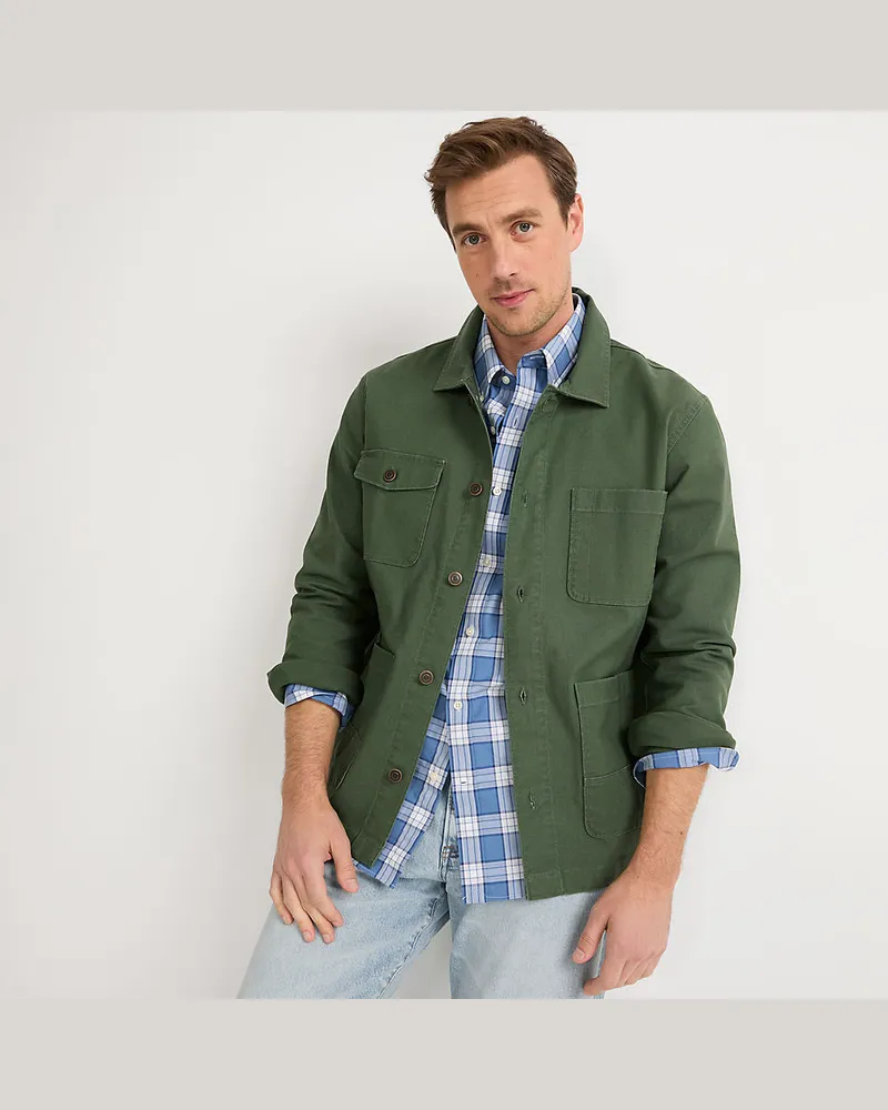 Lands' End Worker-Jacke, Herren, Größe regular, Grün, Baumwolle/Elasthan, by Grün
