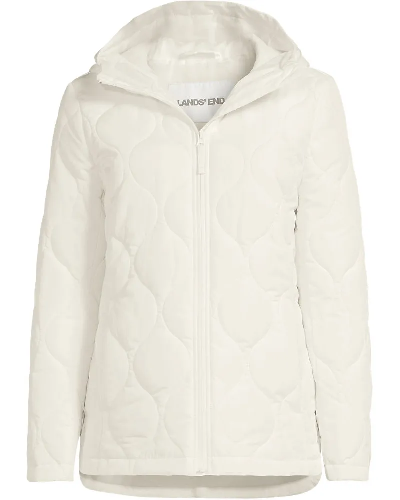 Lands' End Isolierte Steppjacke FeatherFree, Damen, Größe plus, Weiß, Polyester, by Weiß