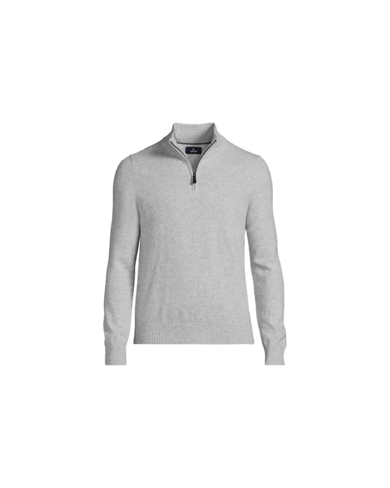 Lands' End Kaschmir-Pullover in Troyerform, Herren, Größe:56-58 regular, Grau, Kaschmir, by Grau