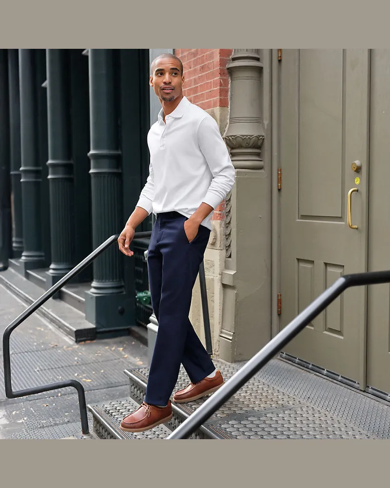 Lands' End Classic Fit Ultimativ-Chino, Herren, Größe regular, Blau, Baumwolle/Elasthan/Polyester, by Blau