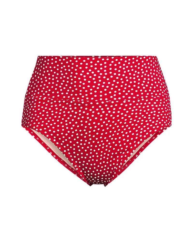 Lands' End Bikinihose zum Umschlagen, High Waist, Damen, Größe regular, Rot, Nylon-Mischung, by Rot