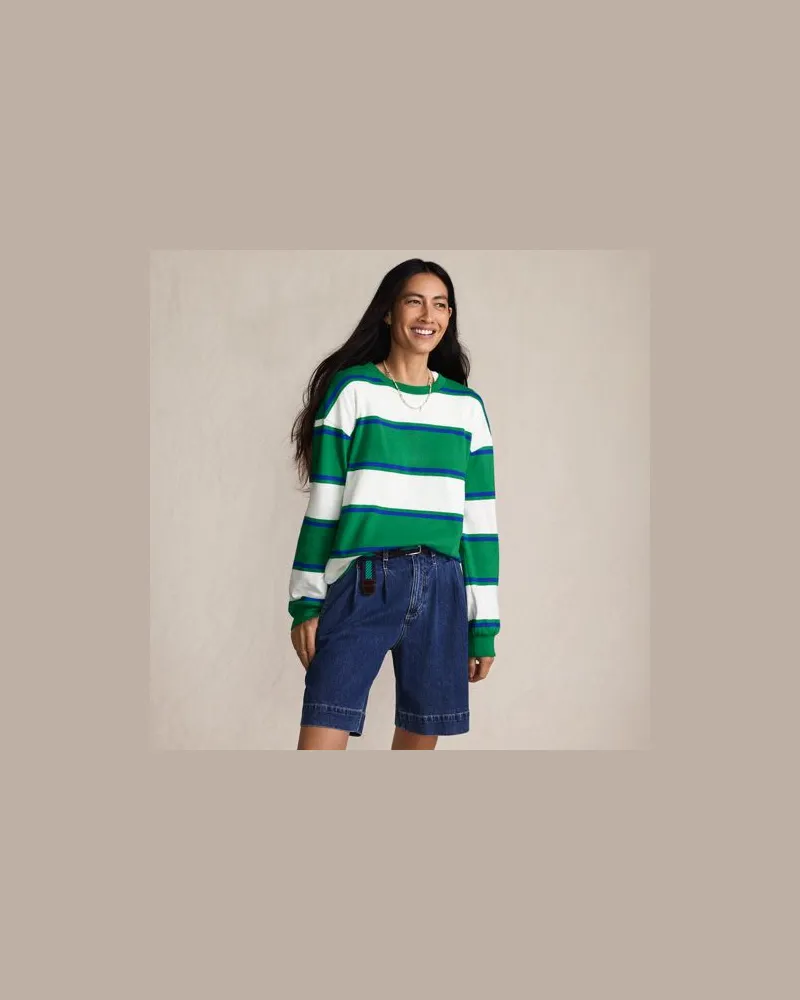 Lands' End Jersey-Shirt mit langen Ärmeln, Damen, Größe:44-46 regular, Grün, Baumwolle, by Grün
