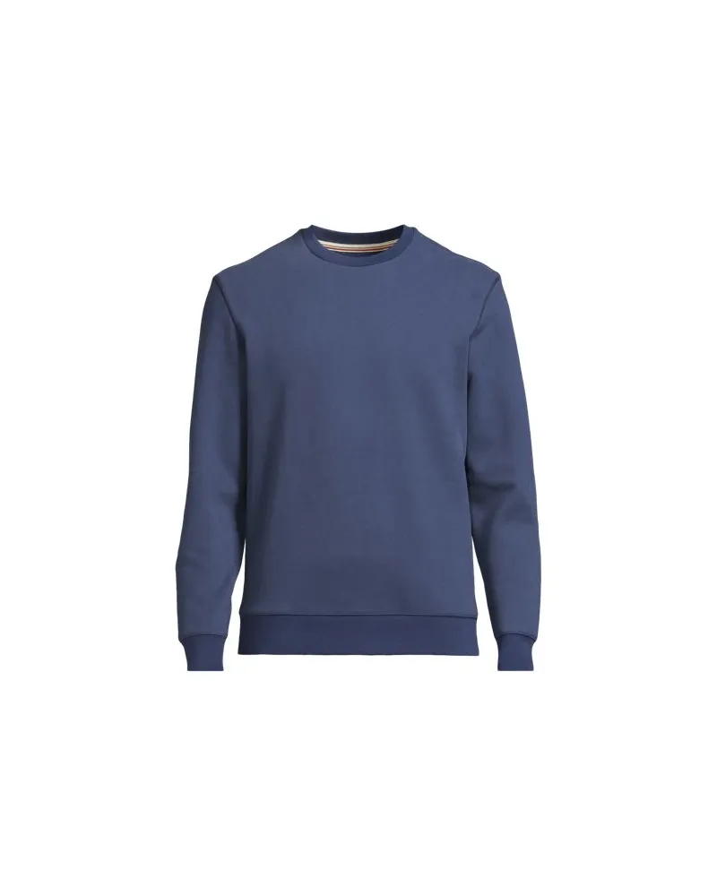 Lands' End Rundhals-Sweatshirt SERIOUS SWEATS, Herren, Größe tall, Blau, Baumwoll-Mischung/Polyester-Mischung, by Blau