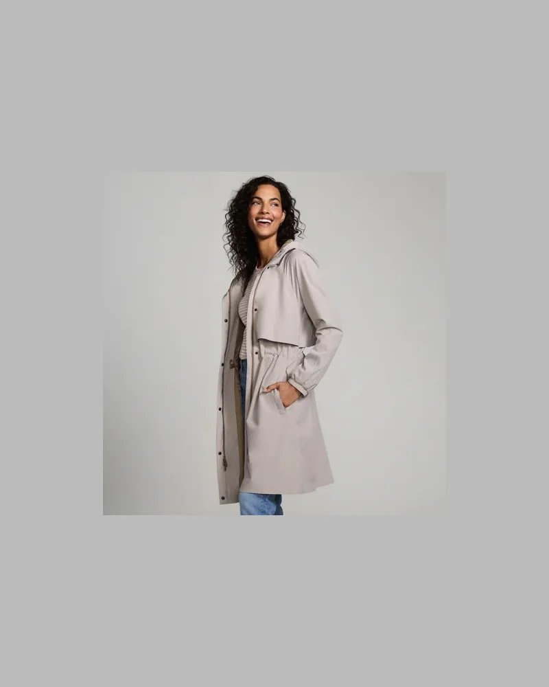 Lands' End Verstaubarer wasserdichter Squall Regenmantel, Damen, Größe regular, Beige, Polyester, by Beige