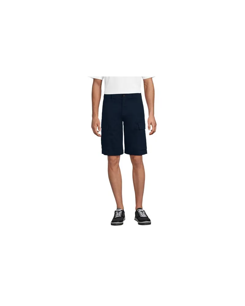Lands' End Classic Fit Stretch-Cargoshorts mit Komfortbund, 26 cm, Herren, Größe regular, Blau, Elasthan/Baumwoll-Mischung, by Blau