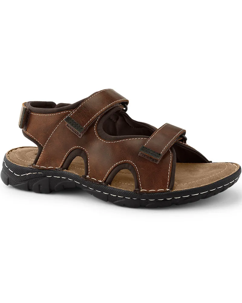 Lands' End Trekking-Sandalen, Herren, Größe regular, Beige, Leder, by Beige