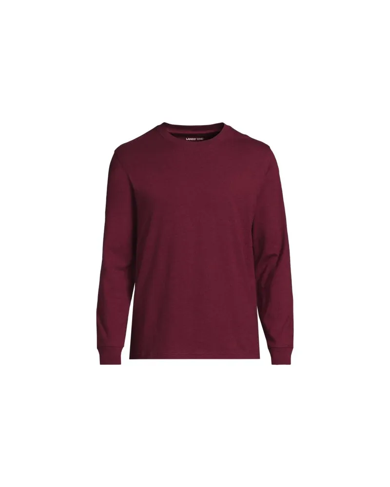 Lands' End Super-T Langarm-Shirt, Classic Fit, Herren, Größe regular, Rot, Baumwolle, by Rot