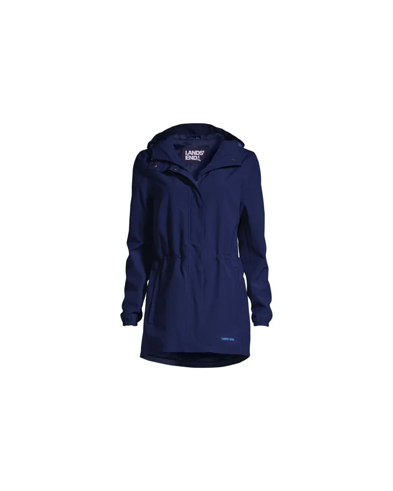 Lands' End Wasserdichte Regenjacke mit Packfach, Damen, Größe regular, Blau, Polyester, by Blau