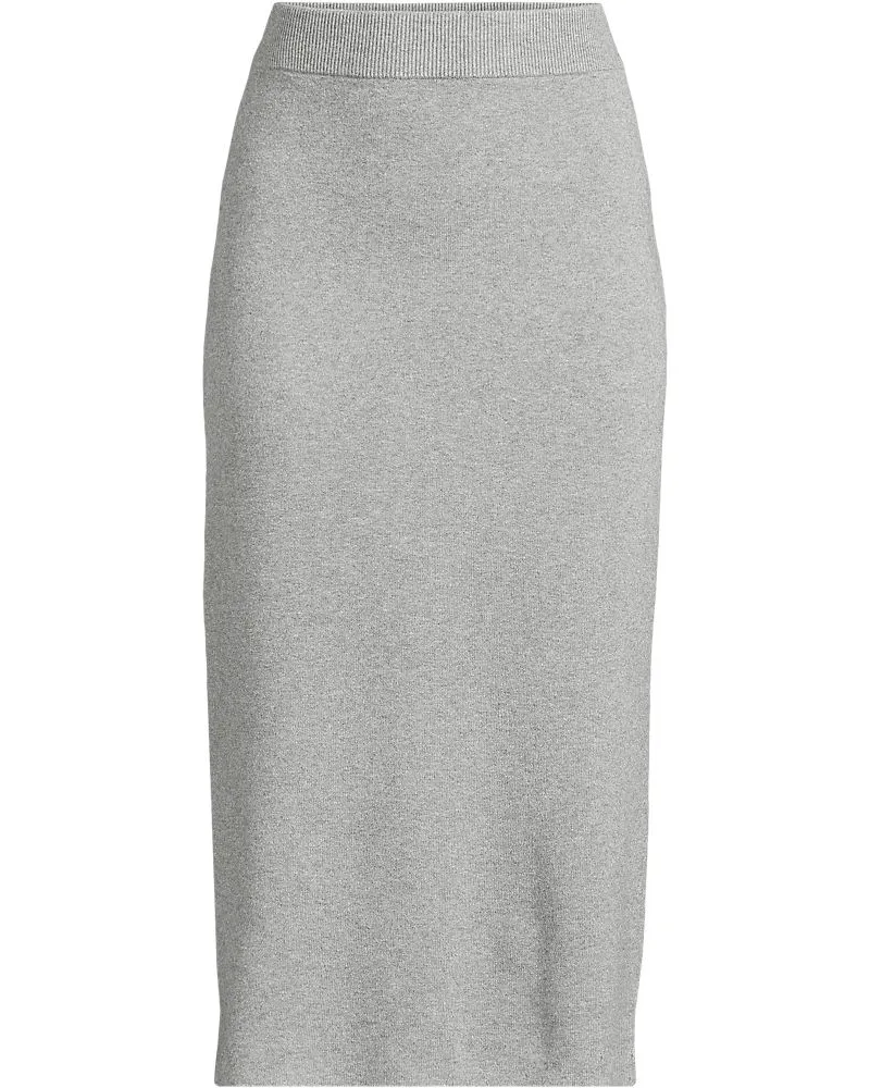 Lands' End Feinstrick-Midirock, Damen, Größe regular, Grau, by Grau