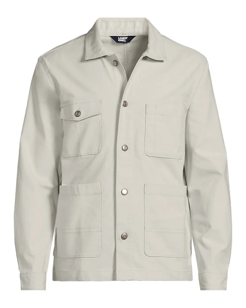 Lands' End Worker-Jacke, Herren, Größe regular, Beige, Baumwolle/Elasthan, by Beige