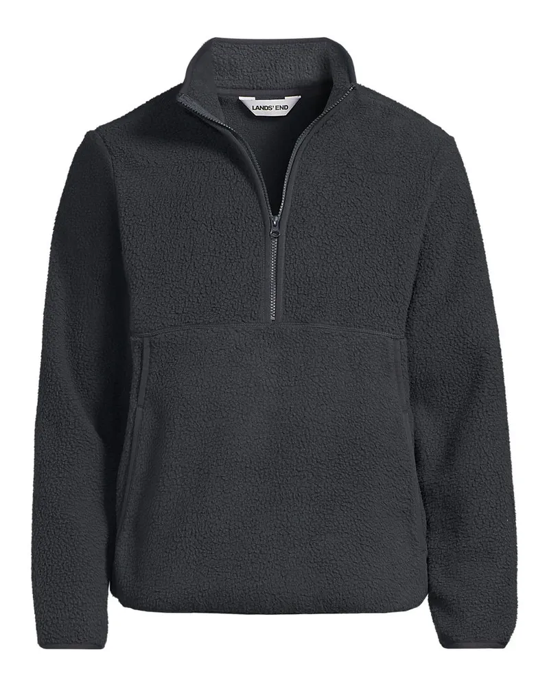 Lands' End Teddy-Pullover mit Reißverschluss, Herren, Größe regular, Blau, Polyester, by Blau