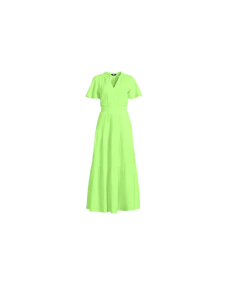 Lands' End Stufen-Maxikleid aus Musselin, Damen, Größe:40-42 regular, Grün, Baumwolle, by Grün