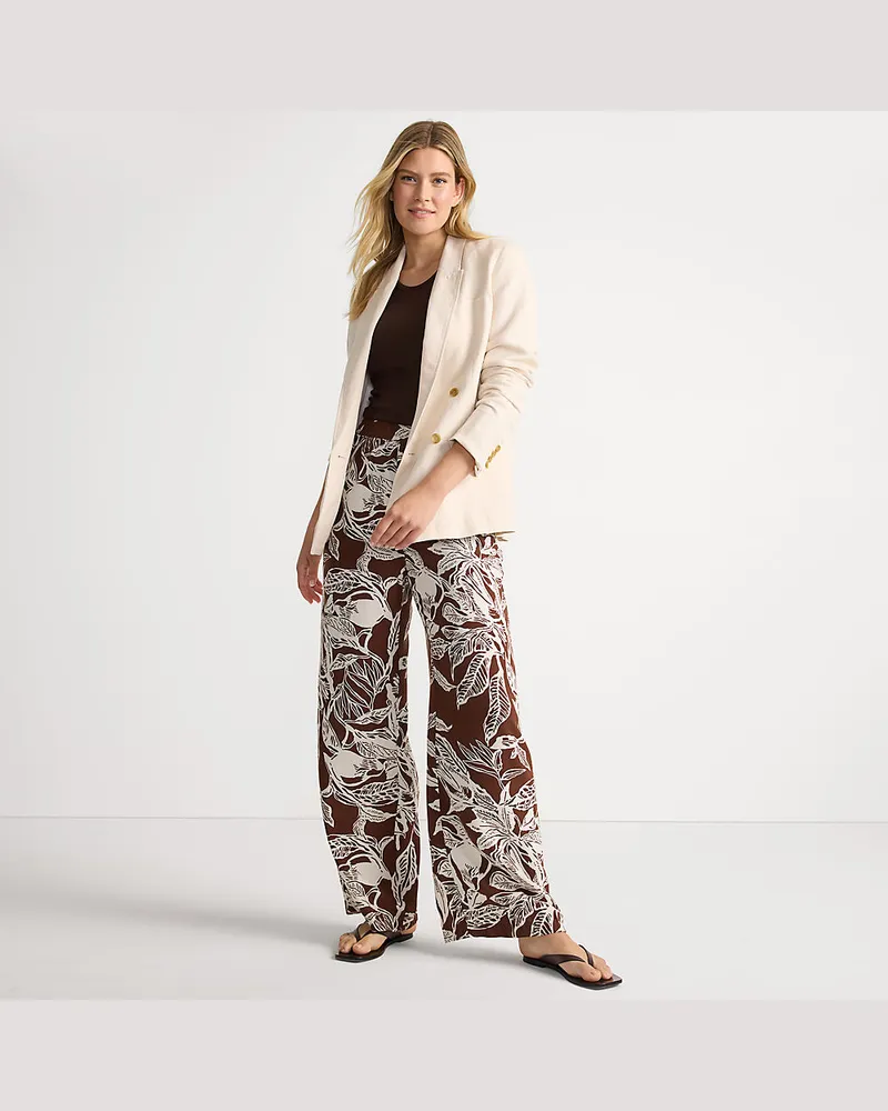 Lands' End Gemusterte Schlupfhose, Damen, Größe regular, Braun, Viskose, by Braun