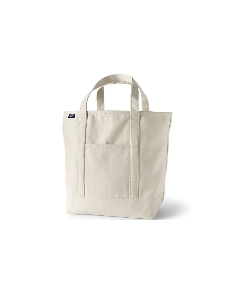 Lands' End Große offene Canvas-Tasche, Damen, Größe:null regular, Weiß, Baumwolle, by Weiß