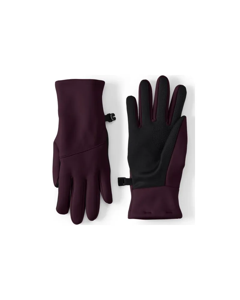 Lands' End Wasserabweisende Stretch-Handschuhe, Damen, Größe regular, Lila, Elasthan/Polyester-Mischung, by Lila