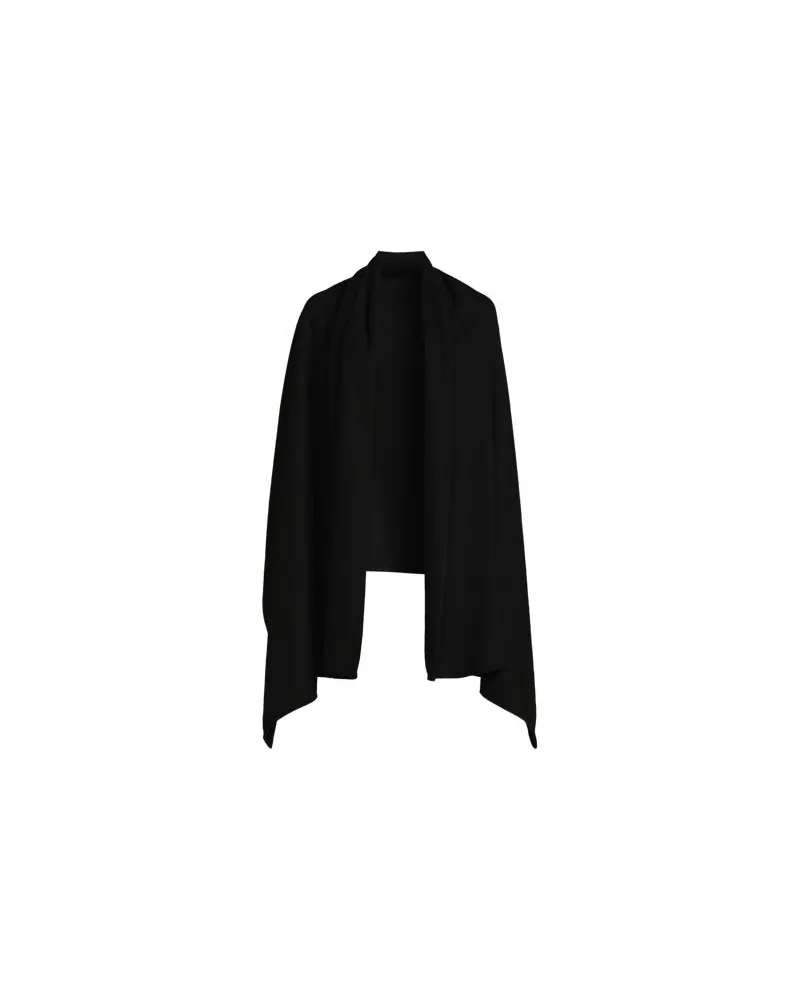 Lands' End Großer CashTouch Cape-Schal, Damen, Größe:null regular, Schwarz, Polyester, by Schwarz