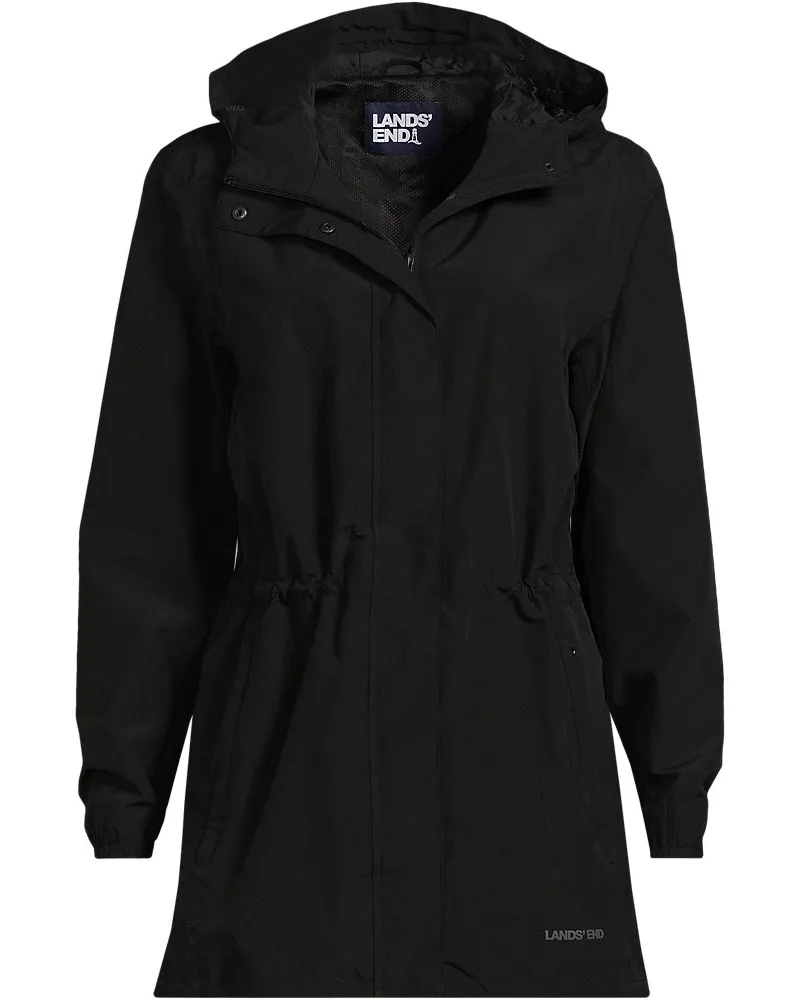 Lands' End Wasserdichte Regenjacke SQUALL mit Packfach, Damen, Größe petite, Schwarz, Polyester, by Schwarz