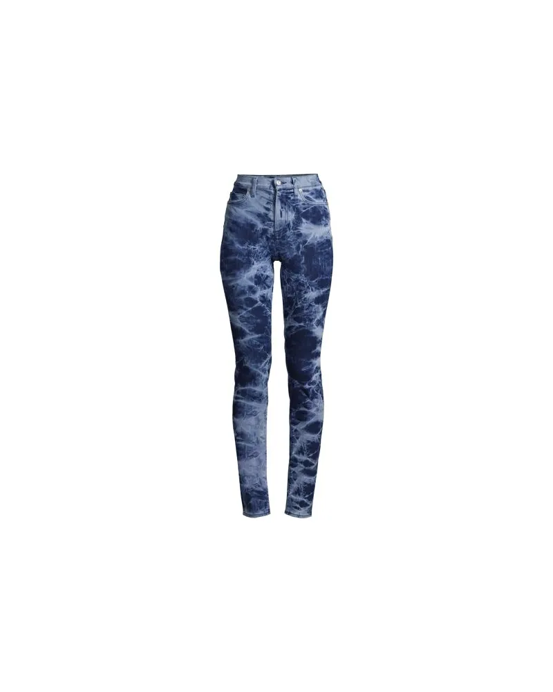 Lands' End Slim Fit Öko Jeans High Waist, Damen, Größe petite, Blau, Elasthan/Baumwoll-Mischung/Polyester-Mischung, by Blau