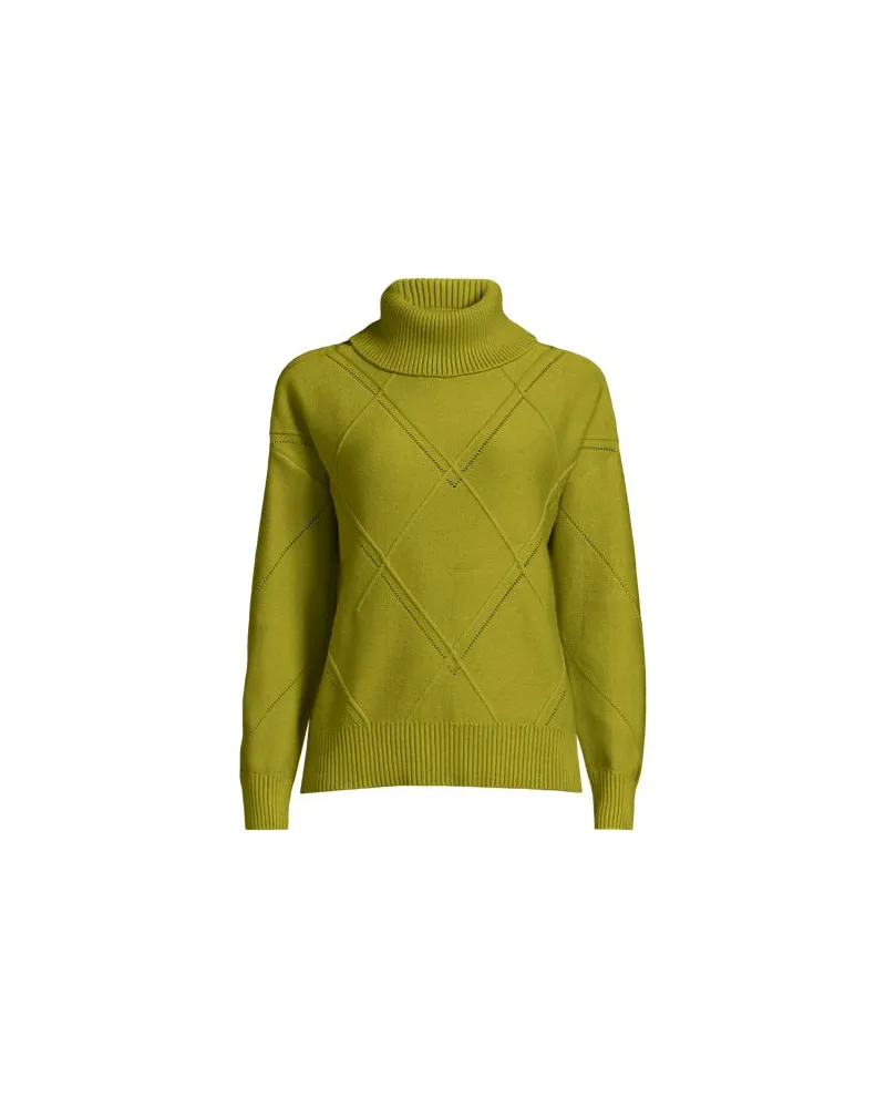 Lands' End Rollkragenpullover Silk Touch, Damen, GrÃ¶ÃŸe regular, GrÃ¼n, Polyester/Nylon/Viskose, by Grã¼n