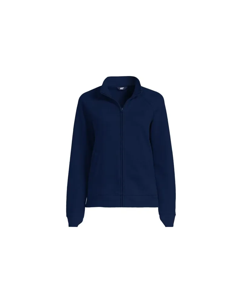 Lands' End Serious Sweats Reißverschluss-Jacke, Damen, Größe regular, Blau, Baumwoll-Mischung/Polyester-Mischung, by Blau