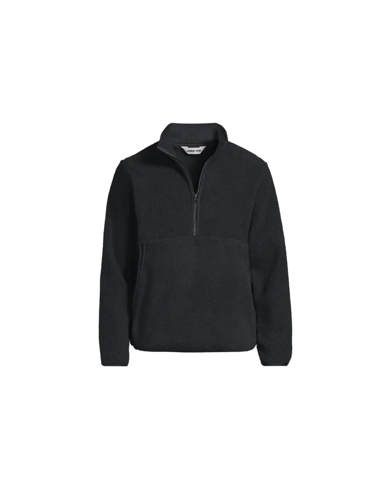 Lands' End Teddy-Pullover mit Reißverschluss, Herren, Größe:48-50 regular, Blau, Polyester, by Blau