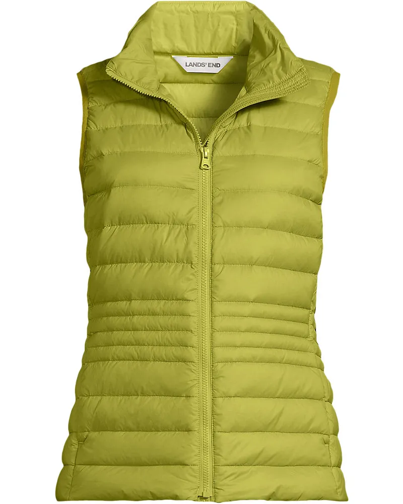 Lands' End Daunenweste WANDERWEIGHT Verstaubar Ultraleicht, Damen, GrÃ¶ÃŸe petite, GrÃ¼n, Nylon, by Grã¼n