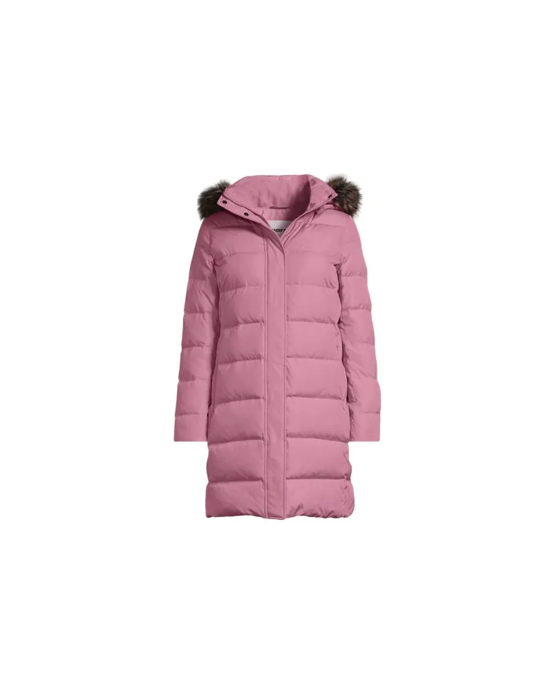 Lands' End Daunenmantel mit Kapuze, Damen, Größe:32-34 regular, Pink, Polyester, by Pink