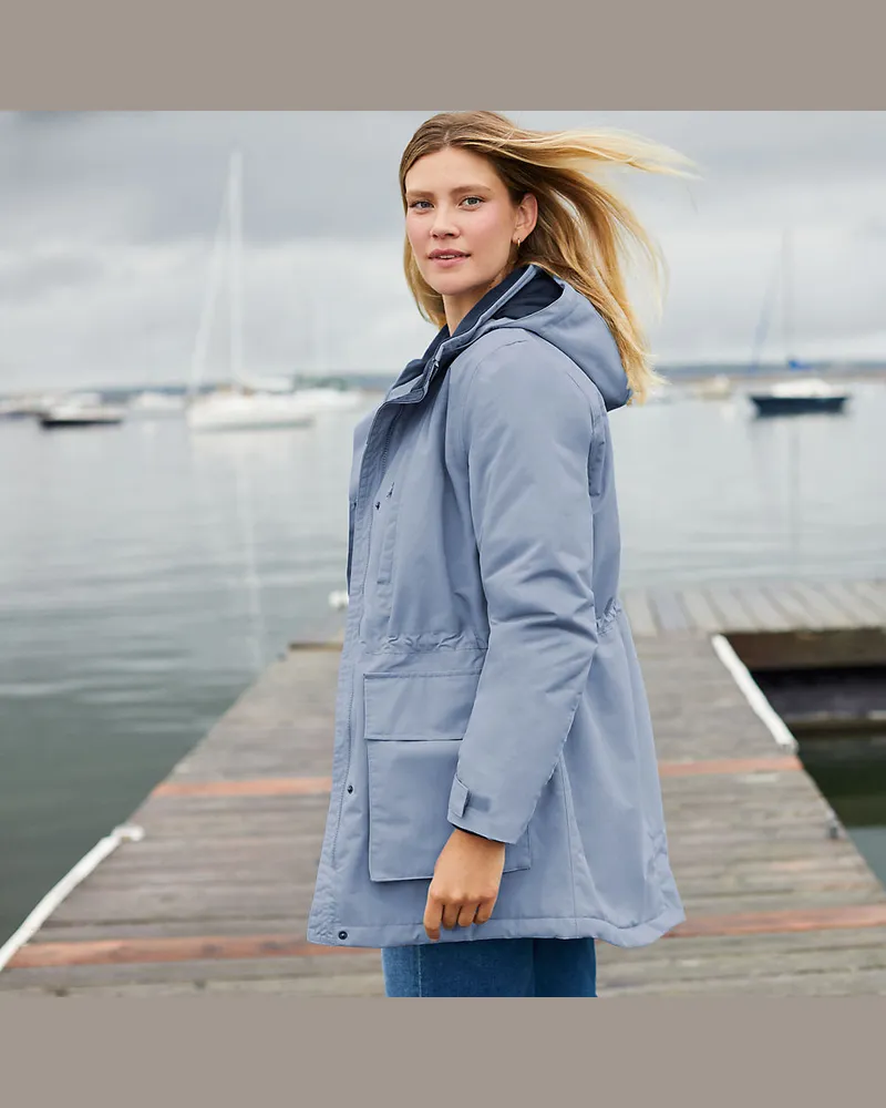 Lands' End Wasserdichter Parka SQUALL, Damen, Größe regular, Blau, Nylon, by Blau