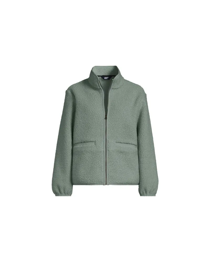 Lands' End Bouclé-Fleecejacke, Damen, Größe petite, Grün, Polyester, by Grün