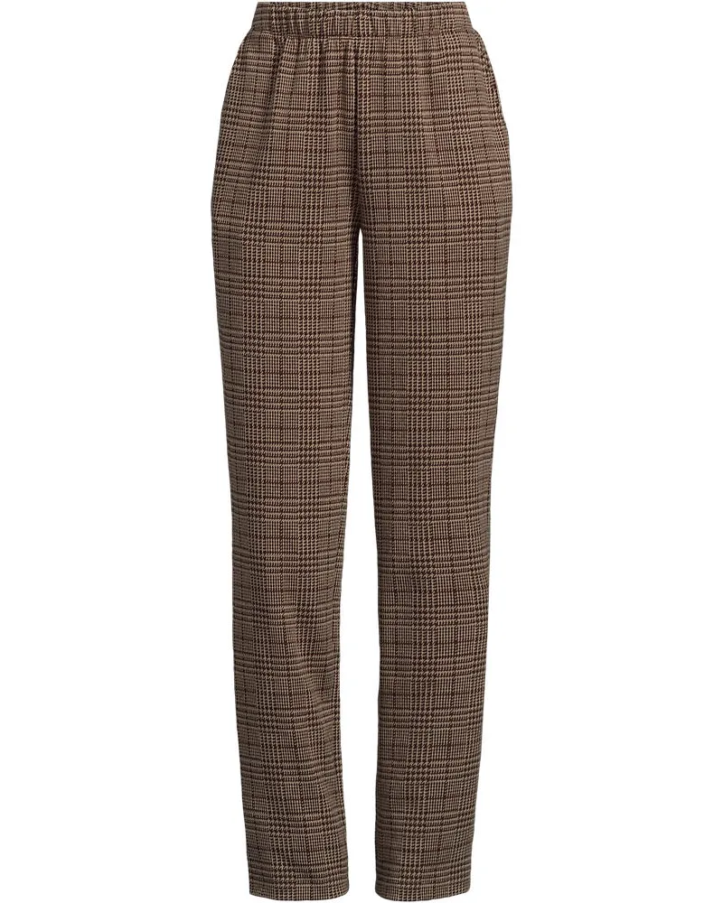 Lands' End Straight Fit Freizeithose SPORT KNIT, Damen, Größe plus, Braun, Baumwolle, by Braun
