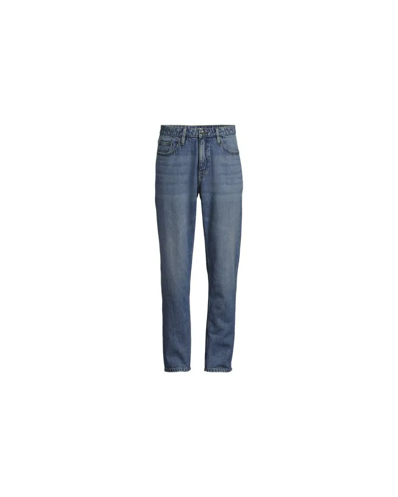 Lands' End Soft Comfort Straight Fit Jeans im Leinenmix, Herren, Größe regular, Blau, by Blau