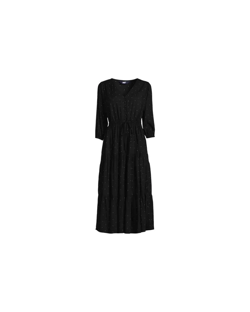 Lands' End Midikleid mit Stufenrock, Damen, Größe:32-34 regular, Schwarz, by Schwarz