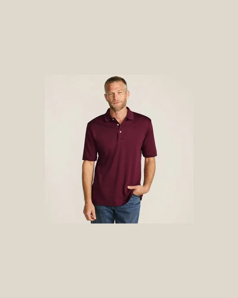 Lands' End Supima Kurzarm-Polo, Classic Fit, Herren, Größe:56-58 regular, Rot, Baumwolle, by Rot