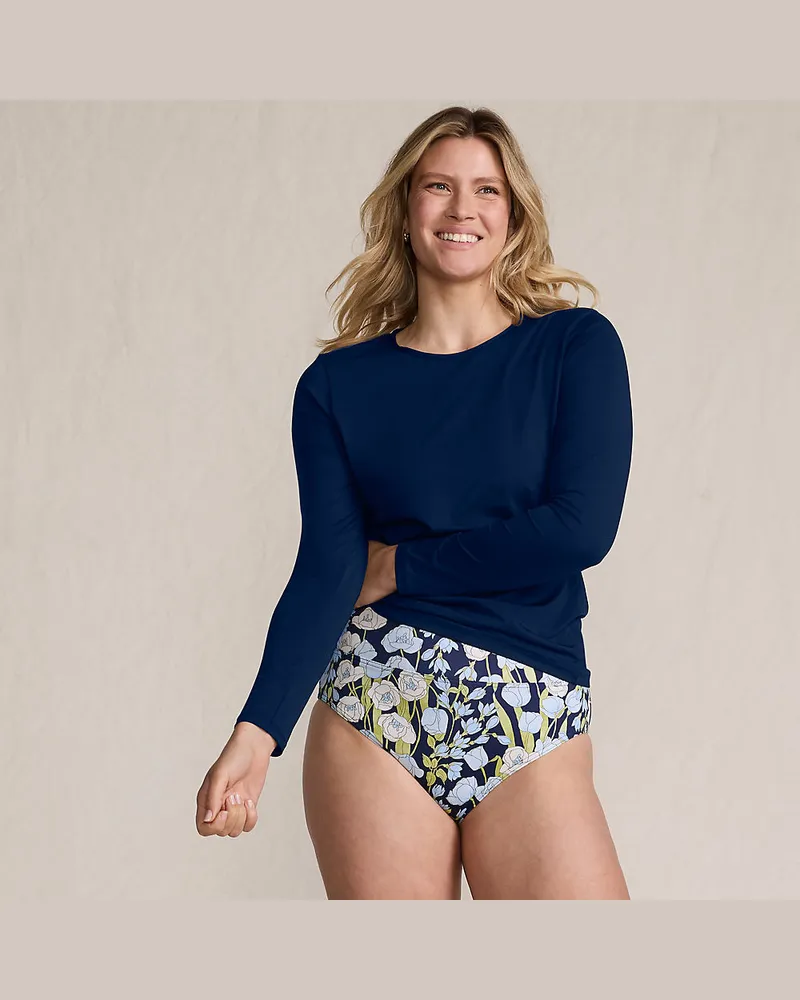 Lands' End Badeshirt, Damen, Größe regular, Blau, Nylon-Mischung, by Blau
