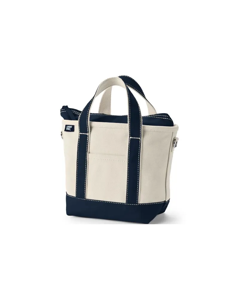 Lands' End Canvastasche mit Zipper, Damen, Größe:null regular, Weiß, Baumwolle, by Weiß