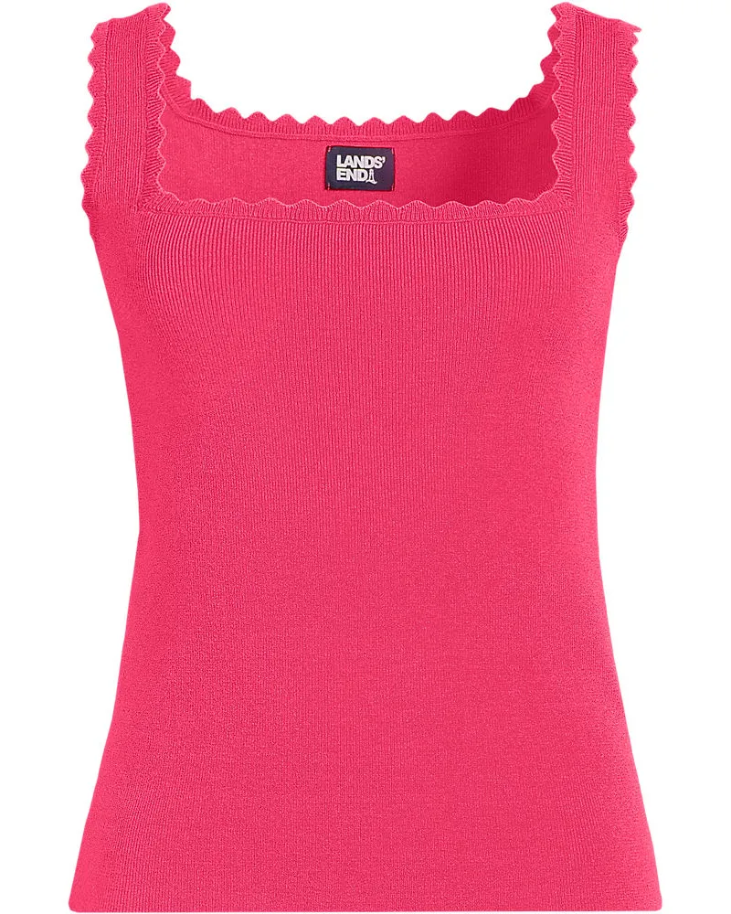 Lands' End Top mit Muschelrand, Damen, Größe regular, Pink, Viskose/Viskose-Mischung/Polyester-Mischung, by Pink
