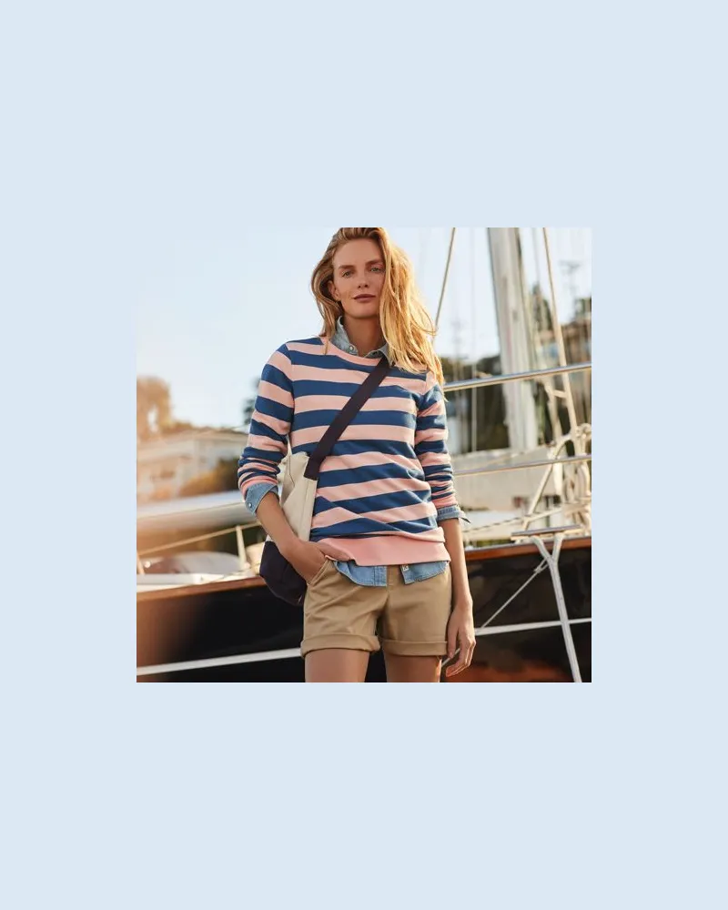Lands' End Chino-Shorts mit Dehnbund, 18 cm, Damen, Größe petite, Braun, Baumwolle, by Braun