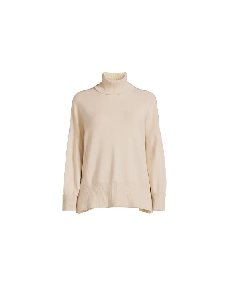 Lands' End Relaxter Rollkragenpullover, Damen, Größe regular, Beige, Polyester/Nylon/Polyester-Mischung, by Beige