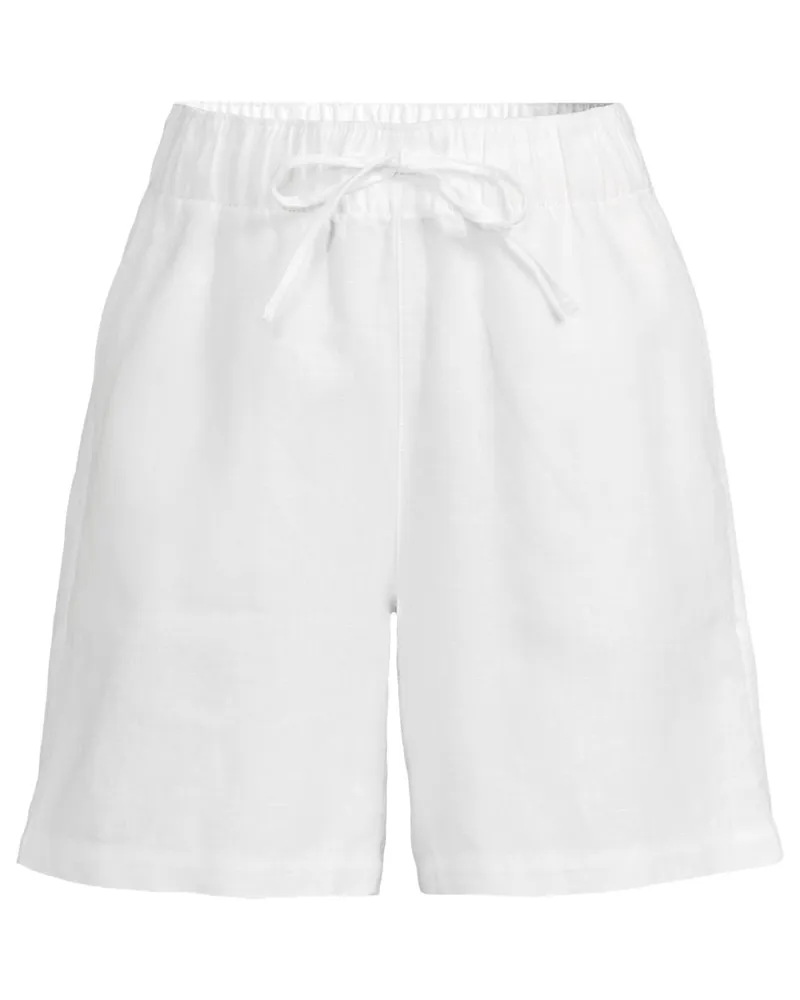 Lands' End Premium Reinleinen-Schlupfshorts, Damen, Größe plus, Weiß, Leinen, by Weiß