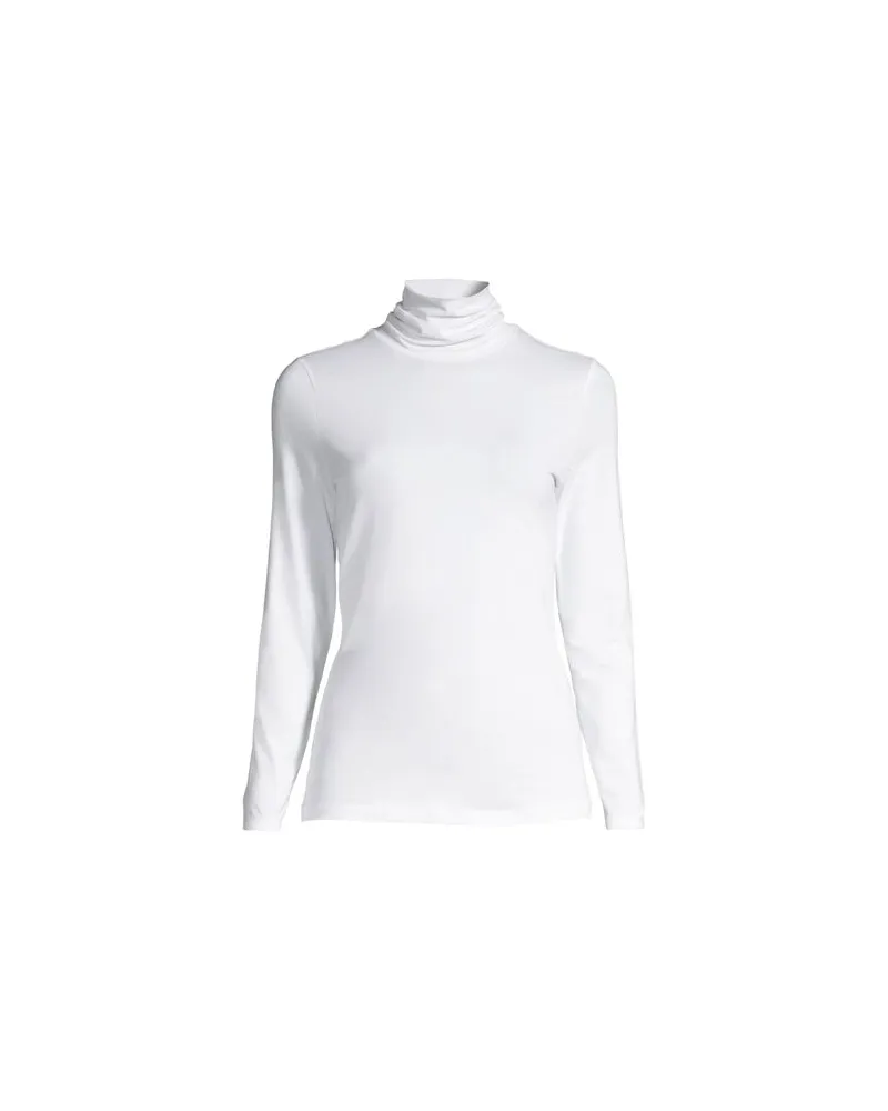 Lands' End Rollkragenshirt aus Baumwoll/Modalmix, Damen, Größe:44-46 regular, Weiß, Baumwolle/Elasthan/Baumwolle Modal, by Weiß