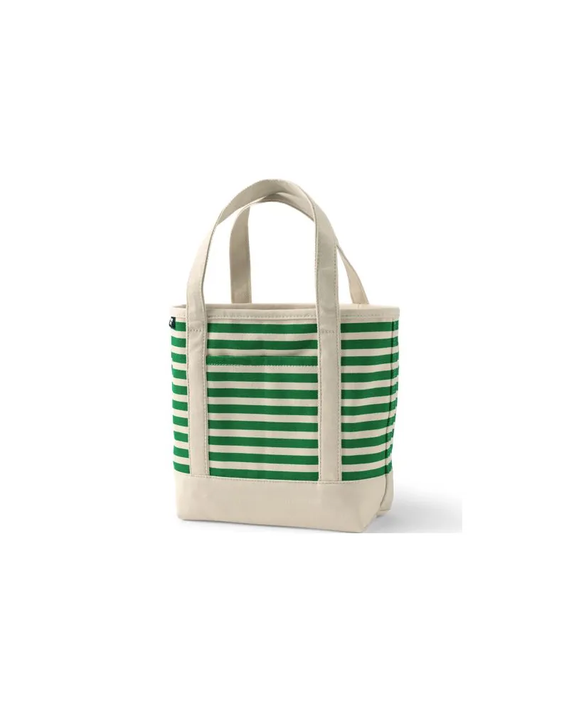 Lands' End Mittelgroße offene Canvas-Tasche mit Printmuster, Damen, Größe:null regular, Grün, Baumwolle, by Grün
