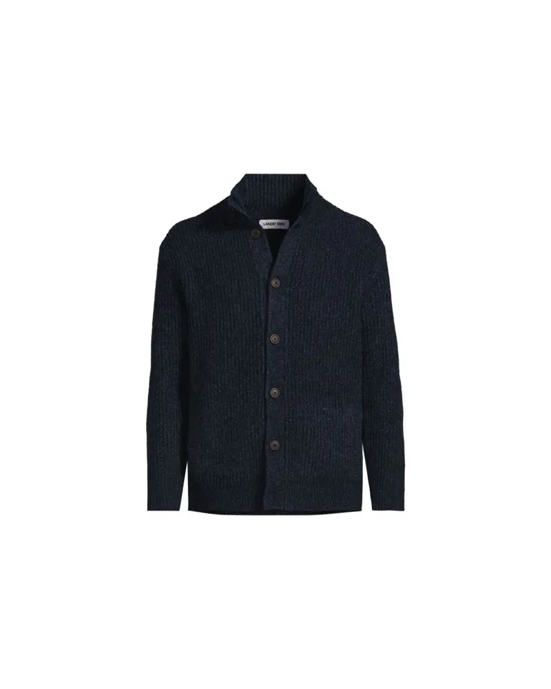 Lands' End Cardigan mit Stehkragen, Herren, Größe:52-54 regular, Blau, by Blau