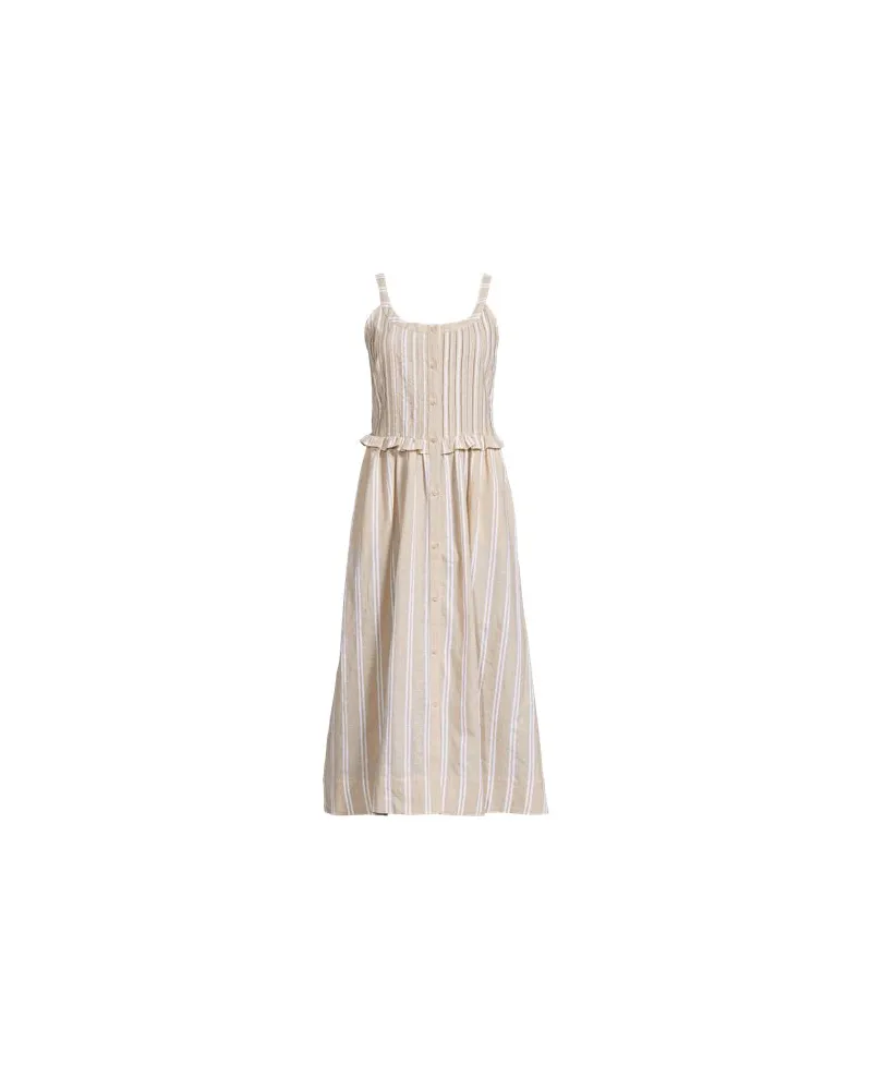 Lands' End Soft Ease Midikleid mit Biesen aus Leinenmix, Damen, Größe petite, Weiß, Baumwolle/Leinen, by Weiß