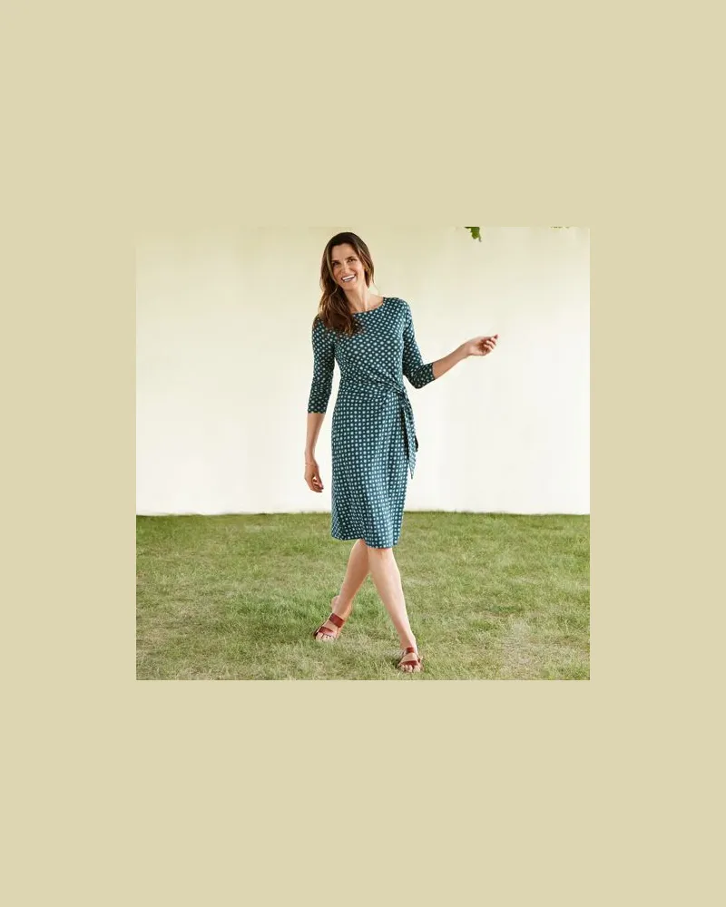 Lands' End Jerseykleid mit U-Boot-Ausschnitt, Damen, Größe regular, Grün, Baumwolle Modal, by Grün